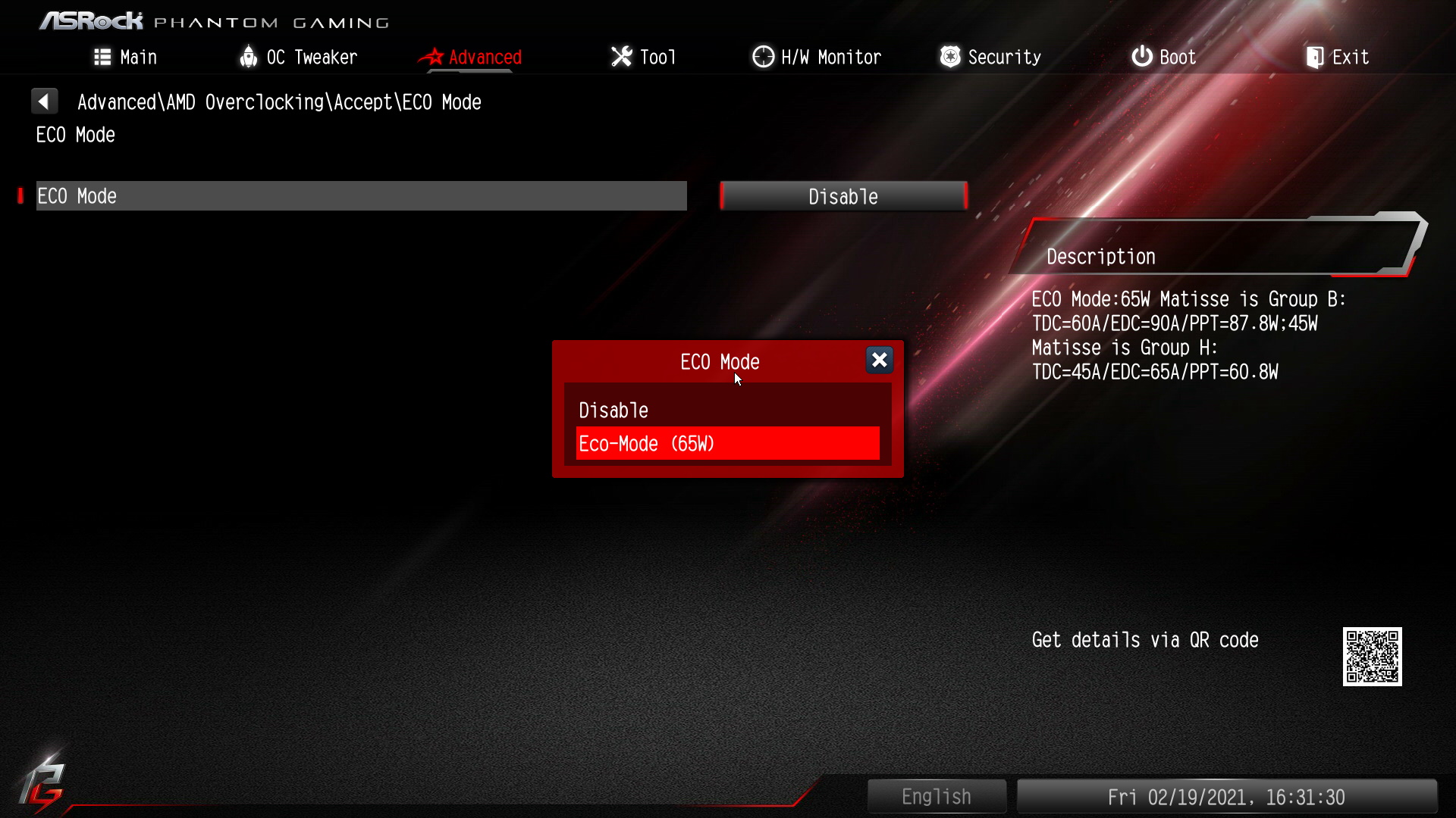 Enabling ECO Mode in ASRock's B550 Phantom Gaming ITX